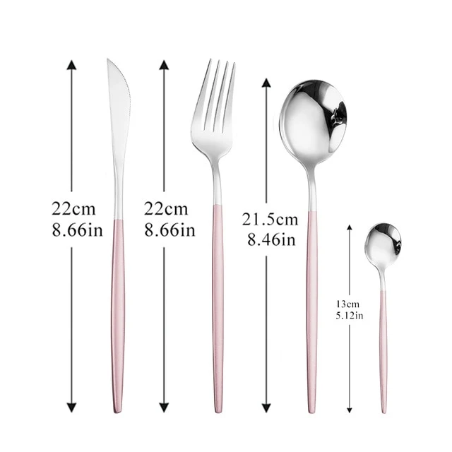 Dinnerware Gold Cutlery Set 304 Stainless Steel Luxury Flatware Home Silverware Fork Spoon Knife Kitchen Dinner Set Dropshipping