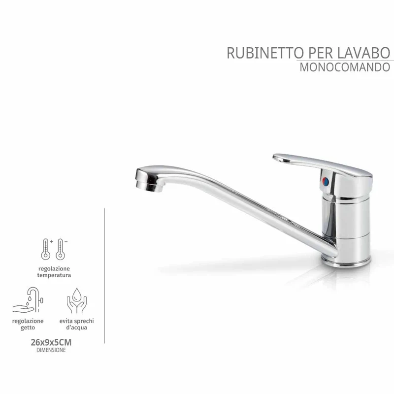 Rubinetto Miscelatore Lavabo Cucina a Canna Snodabile - Lavabo Monocomando