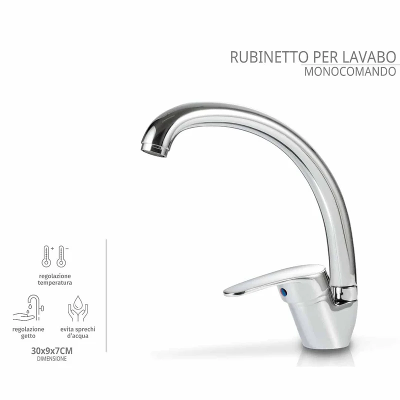 Rubinetto Miscelatore lavabo cucina a Cigno - Monocomando