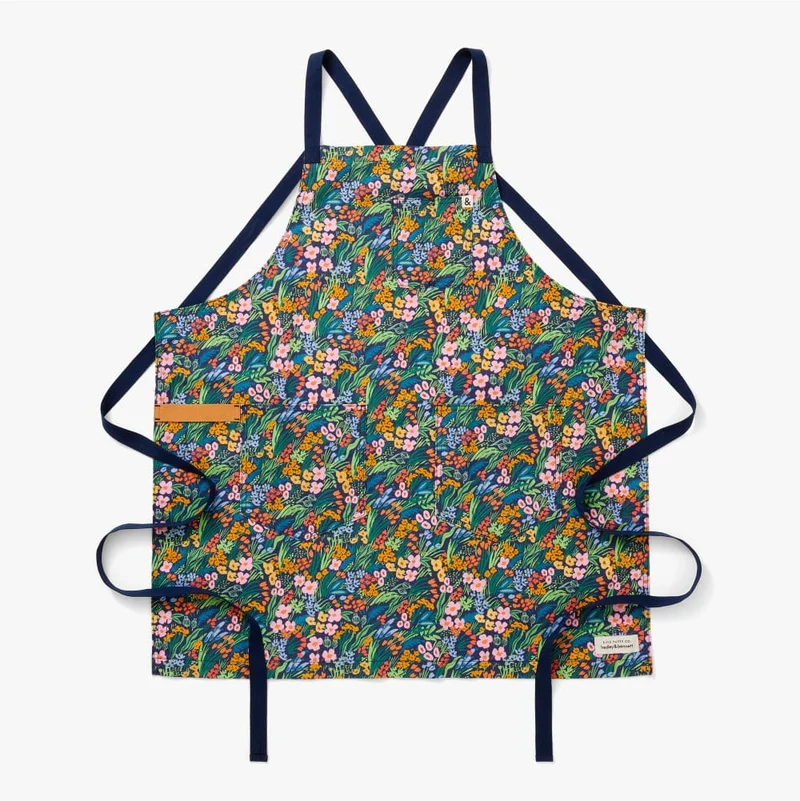 Rifle Paper Co. Lea Blue Crossback Apron