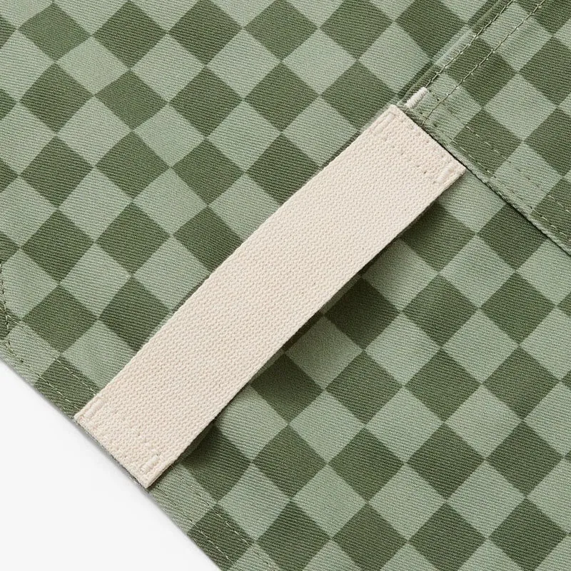 Kale Green Check Crossback Apron