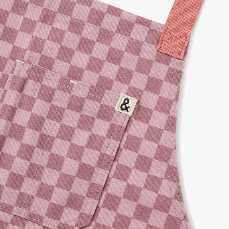 Mulberry Purple Check Crossback Apron