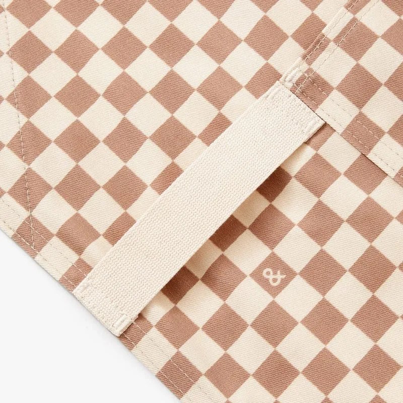 Desert Brown Check Crossback Apron