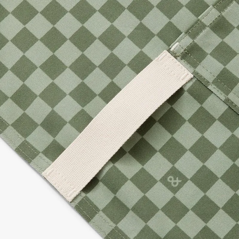 Kale Green Check Essential Apron