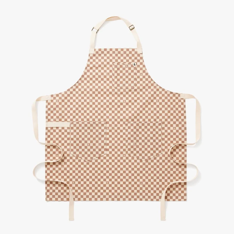 Desert Brown Check Essential Apron