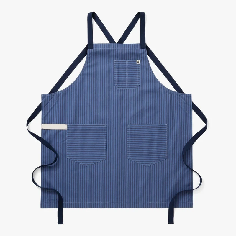 Capri Blue Stripe Crossback Apron