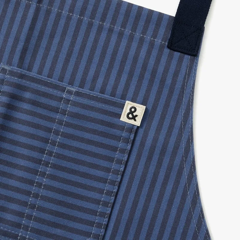 Capri Blue Stripe Crossback Apron