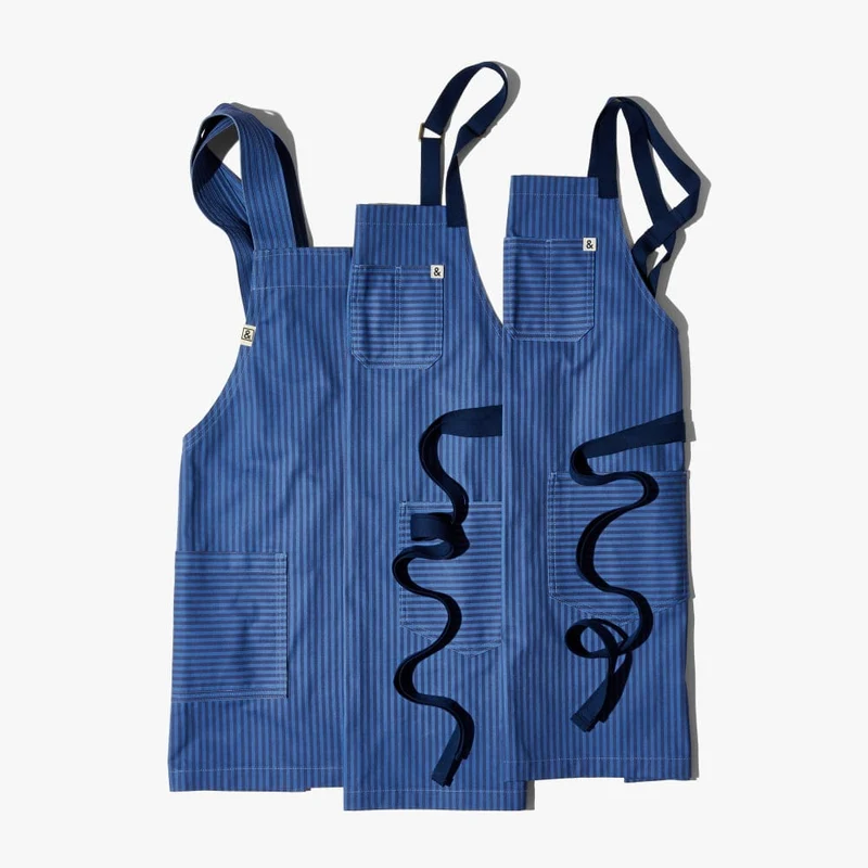 Capri Blue Stripe Crossback Apron