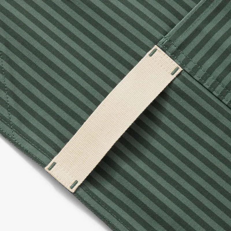 Kale Green Stripe Crossback Apron