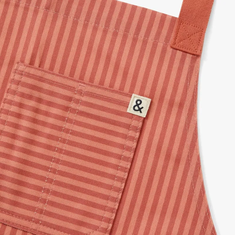 Clay Red Stripe Crossback Apron