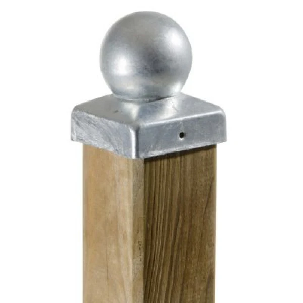 Copripalo zincato con sfera per palo da recinzione Verdelook