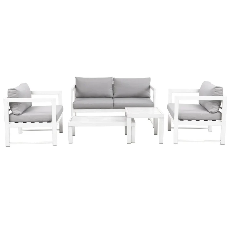 Salotto da giardino in alluminio Favignana bianco Verdelook