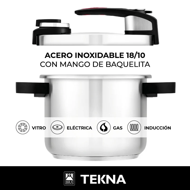 Olla a presión acero inoxidable Tekna