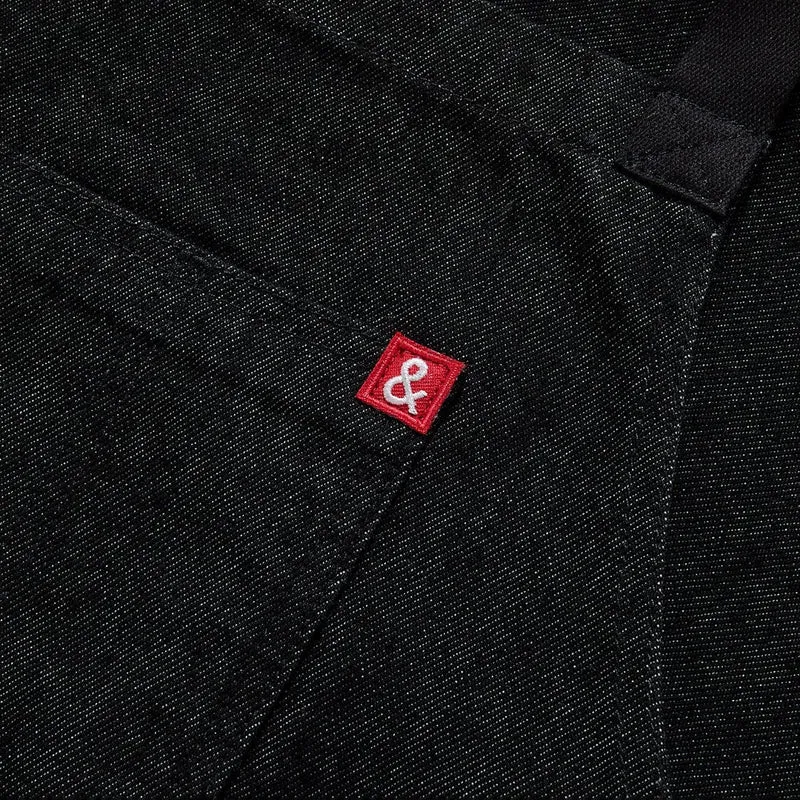 Abalone Black Denim Crossback Apron