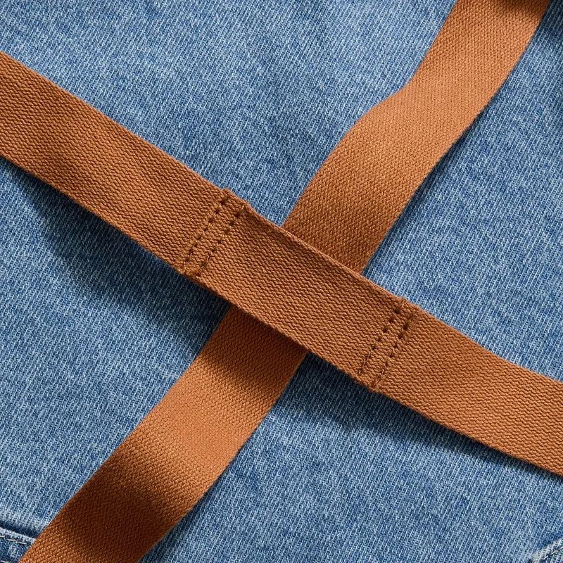 Cedar Blue Denim Crossback Apron