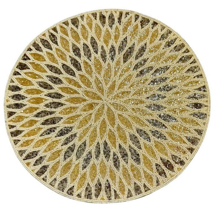 tovaglietta tonda con perline di vetro colorate ø36 cm - Centric