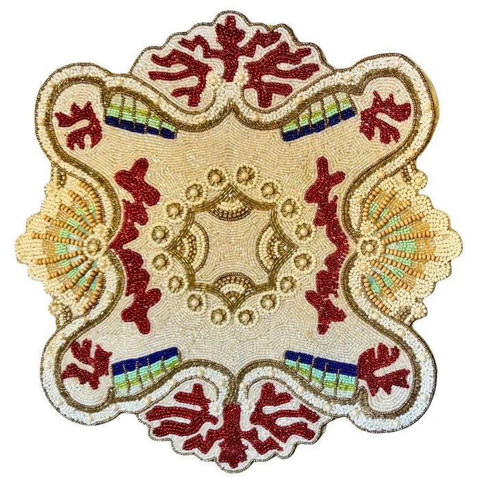 Tovaglietta con perline di vetro colorate 36 cm