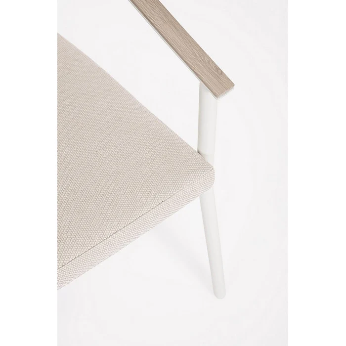 Set tavolo da giardino in alluminio con piano effetto legno, con 8 sedie - Ulises