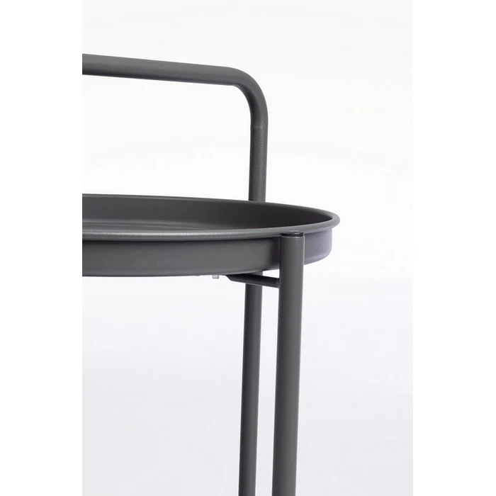 Carrello tondo in metallo con vassoio - Austin