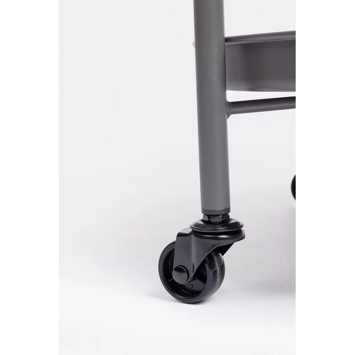 Carrello tondo in metallo con vassoio - Austin