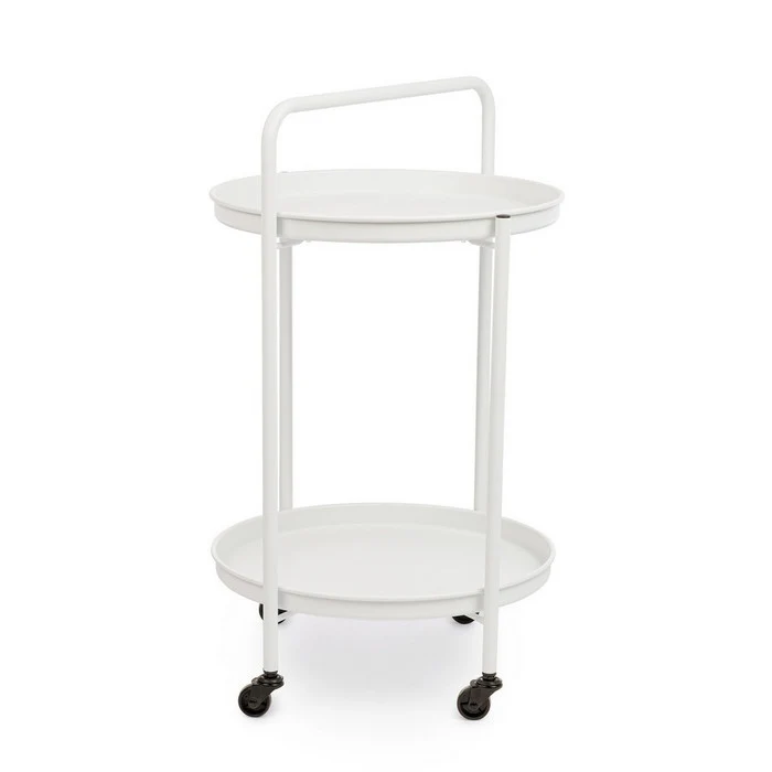 Carrello tondo in metallo con vassoio - Austin
