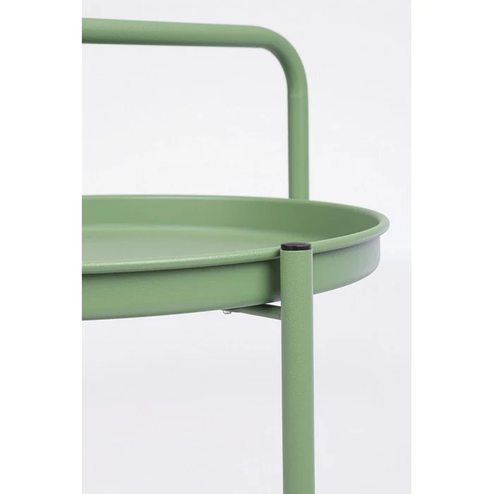 Carrello tondo in metallo con vassoio - Austin