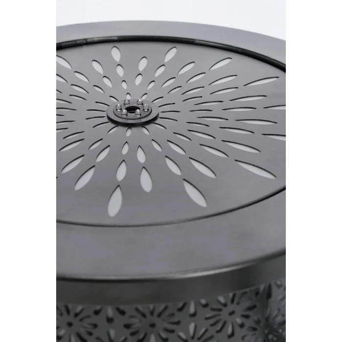 Fontana cilindrica con LED in metallo bassa - Miki