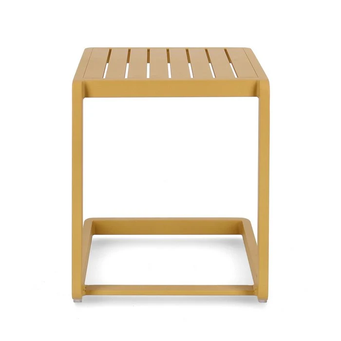 Tavolino da giardino in alluminio con piede laterale 40x40 cm - Konnor