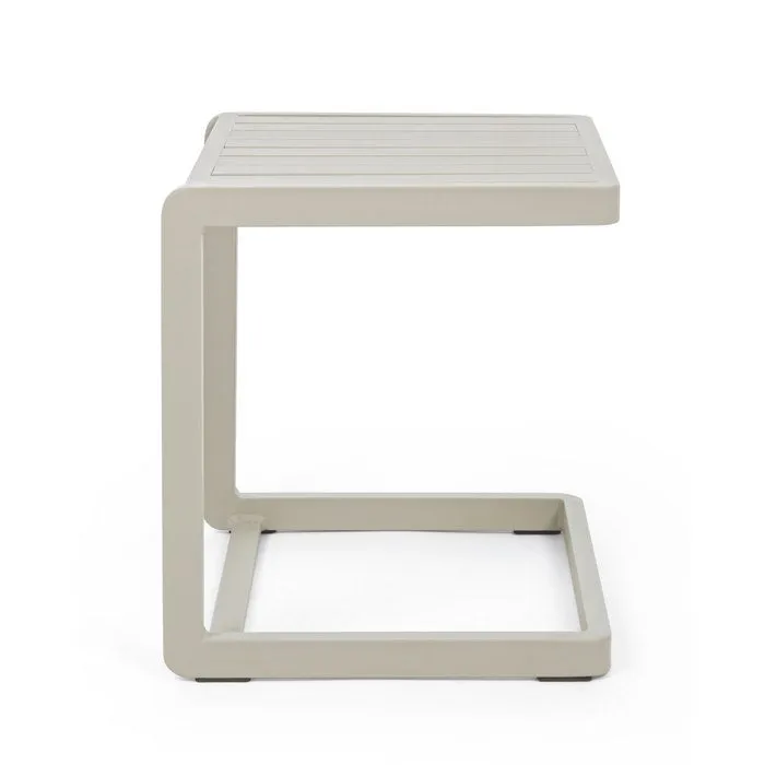 Tavolino da giardino in alluminio con piede laterale 40x40 cm - Konnor