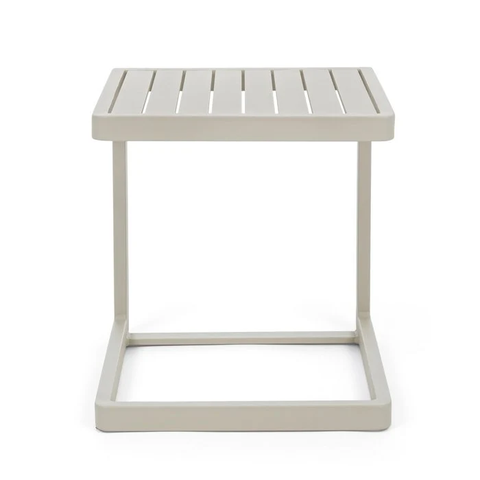 Tavolino da giardino in alluminio con piede laterale 40x40 cm - Konnor