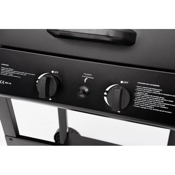 Barbecue a gas con 2 bruciatori con ruote - Louis