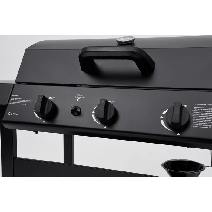 Barbecue a gas con 3 bruciatori con ruote - Louis