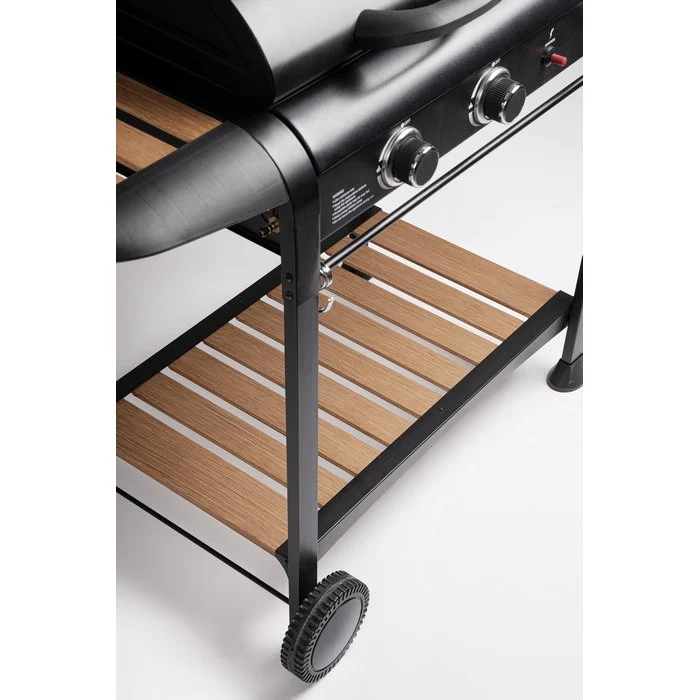 Barbecue a gas con 3 bruciatori con ruote - Loni