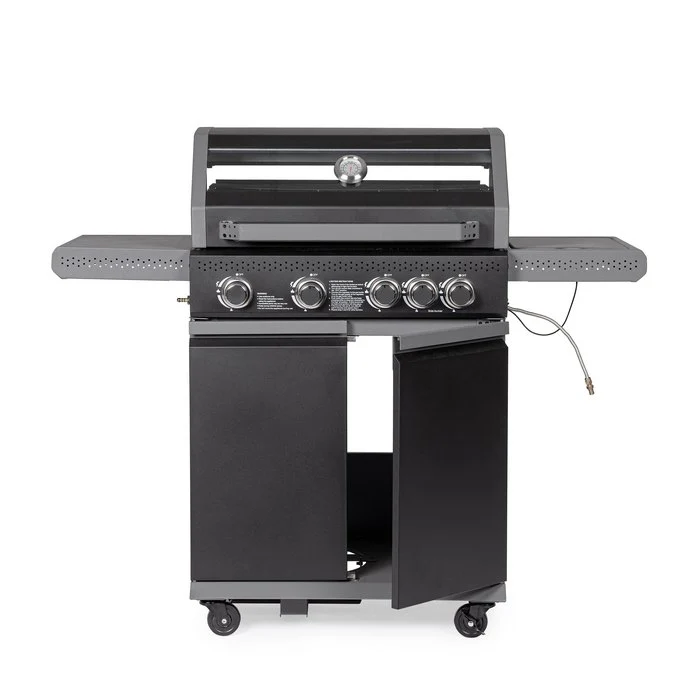Barbecue a gas con 5 bruciatori con ruote - Aleandro