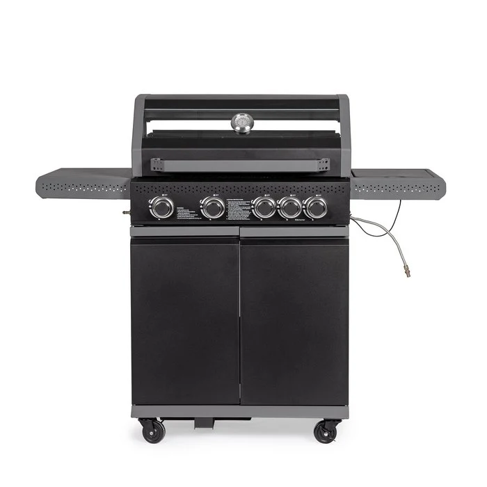 Barbecue a gas con 5 bruciatori con ruote - Aleandro
