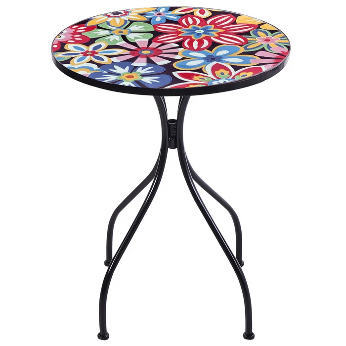 Set tavolo con sedie pieghevoli in metallo con mosaico - Sanremo