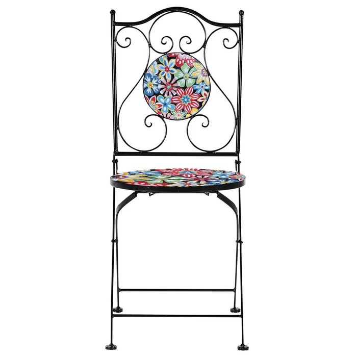 Set tavolo con sedie pieghevoli in metallo con mosaico - Sanremo