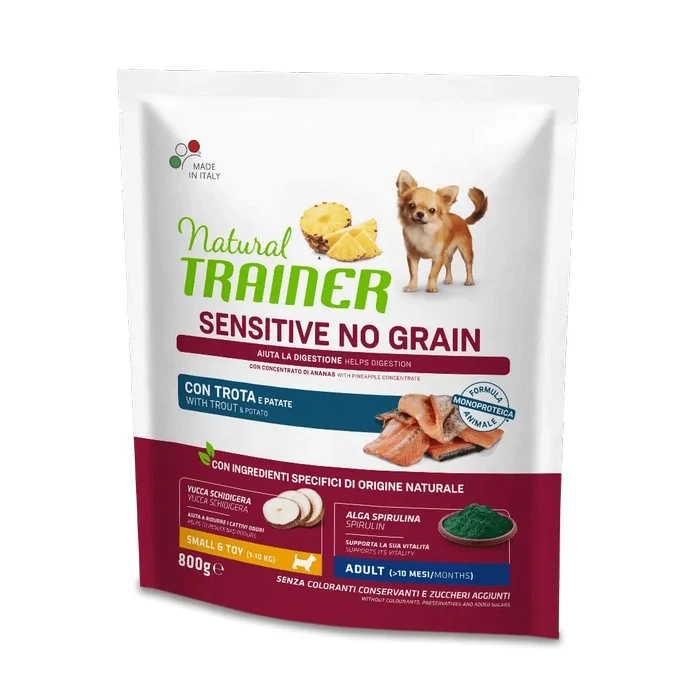 Natural Trainer Sensitive No Grain Small&Toy Adult con Trota