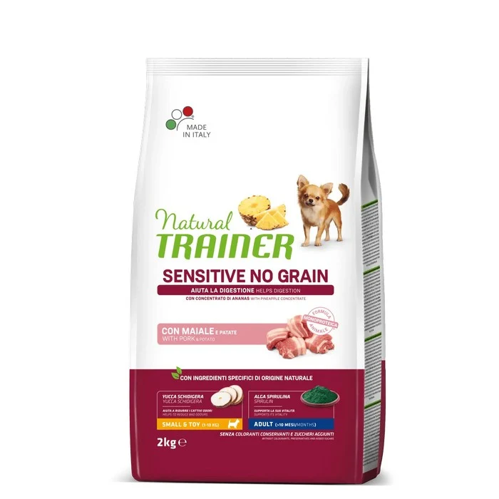 Natural Trainer Sensitive No Grain Small&Toy Adult con Maiale