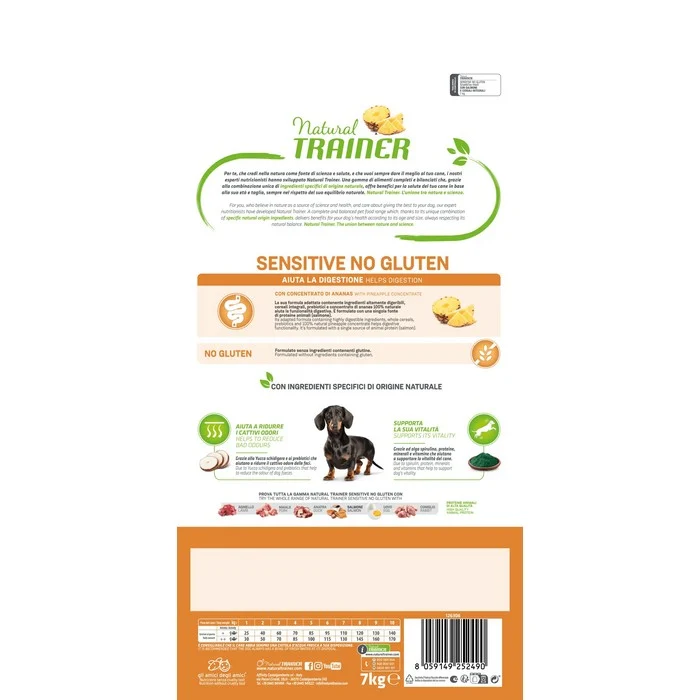 Natural Trainer Sensitive No Gluten Small&Toy Adult con Salmone