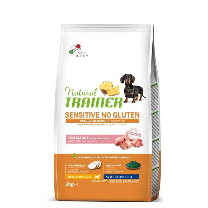 Natural Trainer Sensitive No Gluten Small&Toy Adult con Maiale
