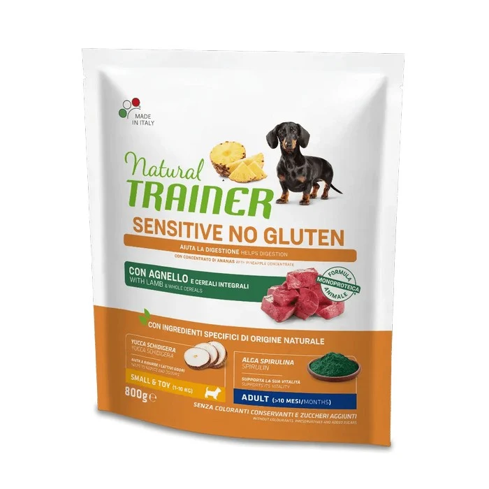 Natural Trainer Sensitive No Gluten Small&Toy Adult con Agnello