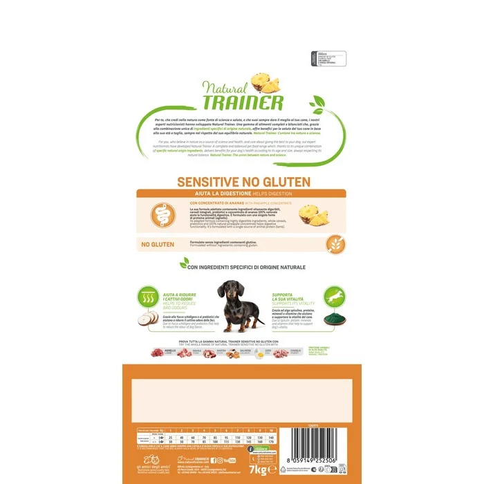 Natural Trainer Sensitive No Gluten Small&Toy Adult con Agnello