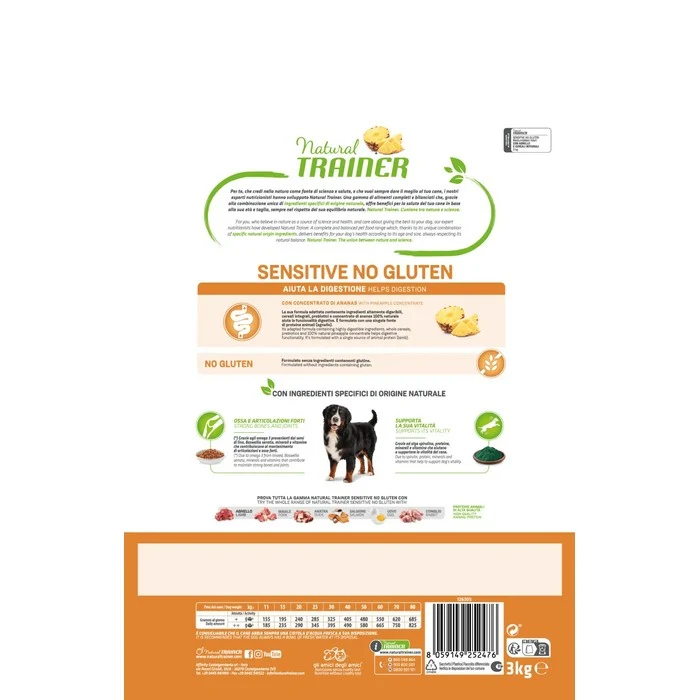 Natural Trainer Sensitive No Gluten Medium Maxi Adult con Agnello
