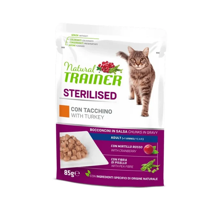Natural Trainer Cat Sterilised Adult con Tacchino 85g