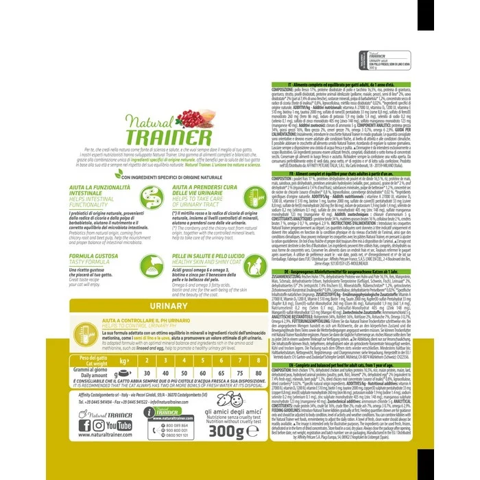 Natural Trainer Cat Adult Urinary con Pollo fresco
