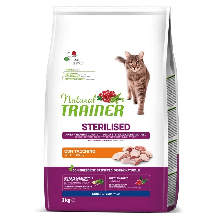 Natural Trainer Cat Adult Sterilised con Tacchino