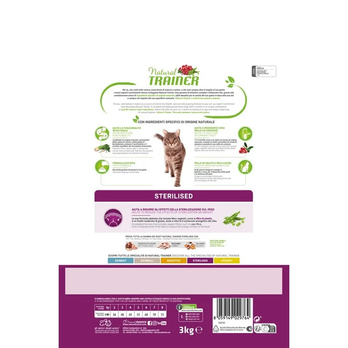 Natural Trainer Cat Adult Sterilised con Tacchino