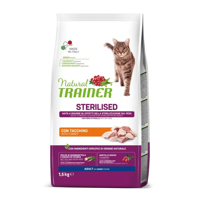 Natural Trainer Cat Adult Sterilised con Tacchino
