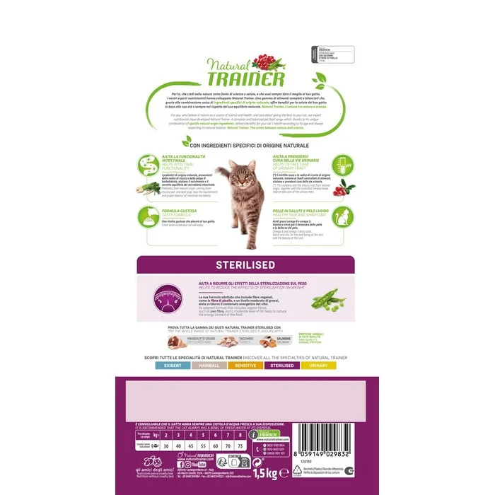 Natural Trainer Cat Adult Sterilised con Salmone